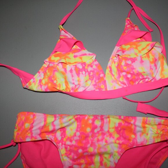 Multi Color 2 Pcs justice Bikini Swimsuit Size 18 New - Picture 2 of 7